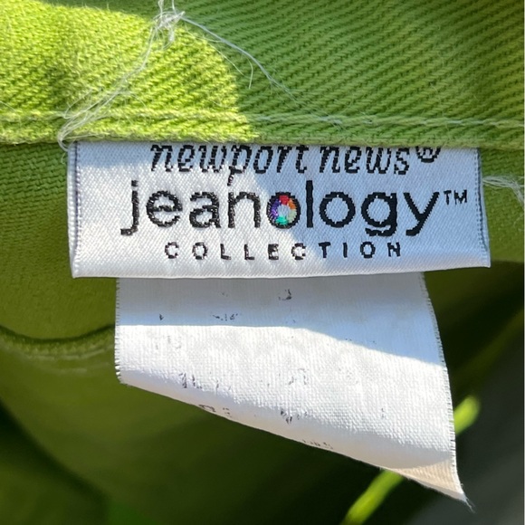 Vintage 90s Jeanology Lime Green Cotton Denim Jean Shorts Newport News - Picture 4 of 5